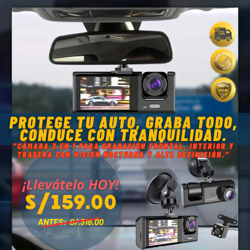 Cámara 3 en 1 para auto